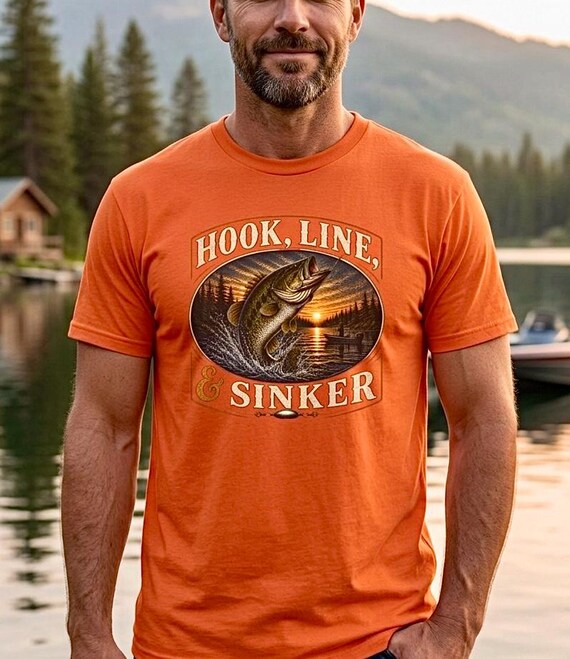 Largemouth Bass Fishing Graphic TShirt, Hook Line and Sinker Shirt additional view 10
