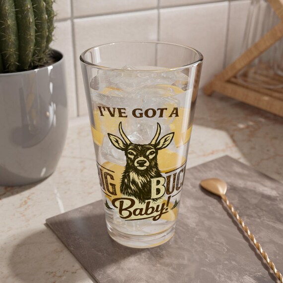 Funny Spike - Ive Got a Big Buck Baby Mixing Glass, 16oz additional view 3