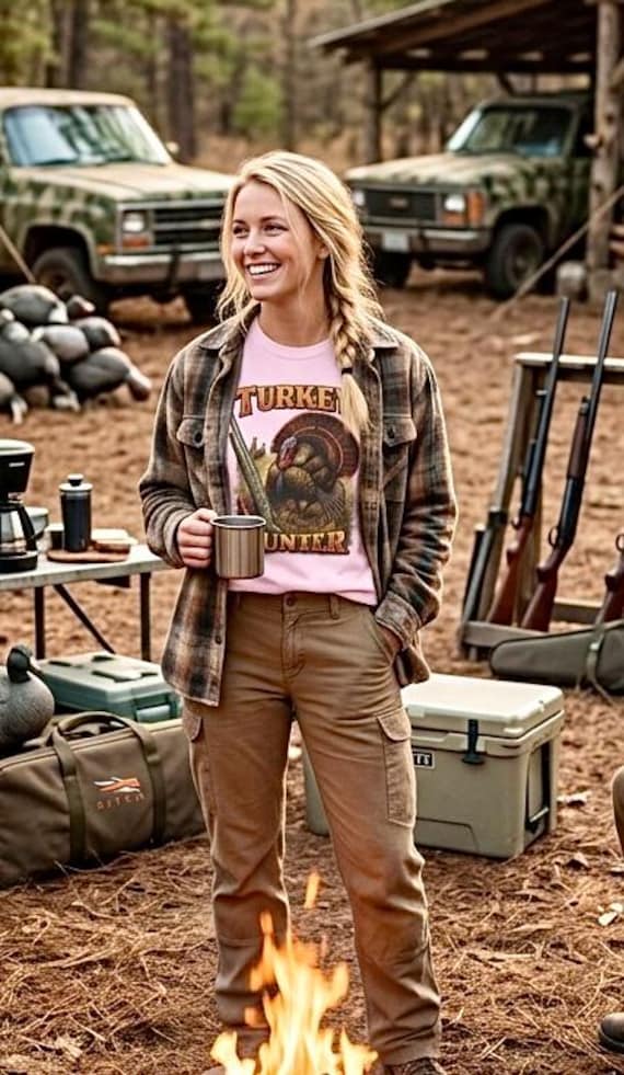 Vintage Wild Turkey Hunter Graphic T-Shirt, 100% Cotton Hunting Tee additional view 7