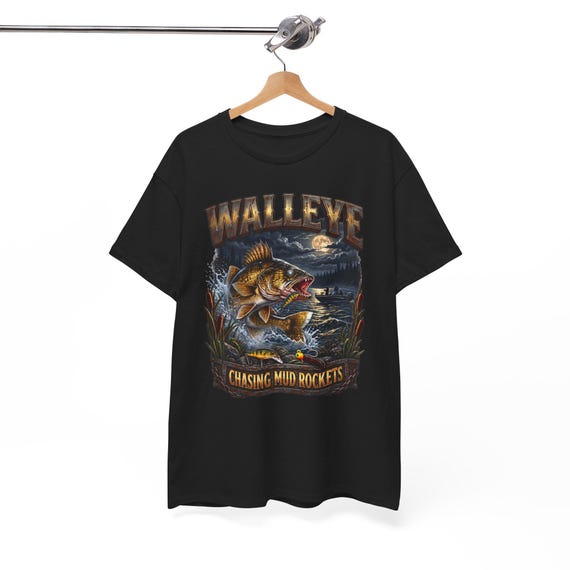 Walleye Chasing Mud Rockets Tee night walleye fishing shirt additional view 6