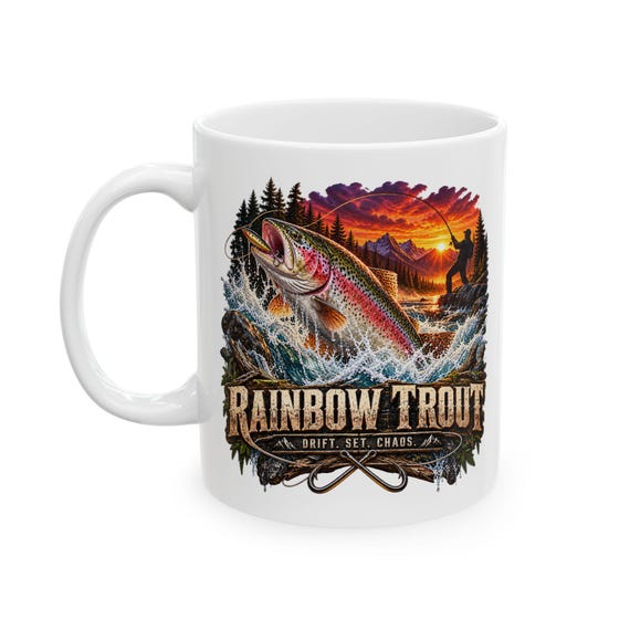 Rainbow Trout Drift Set Chaos Mug river trout fishing coffee cup additional view 5