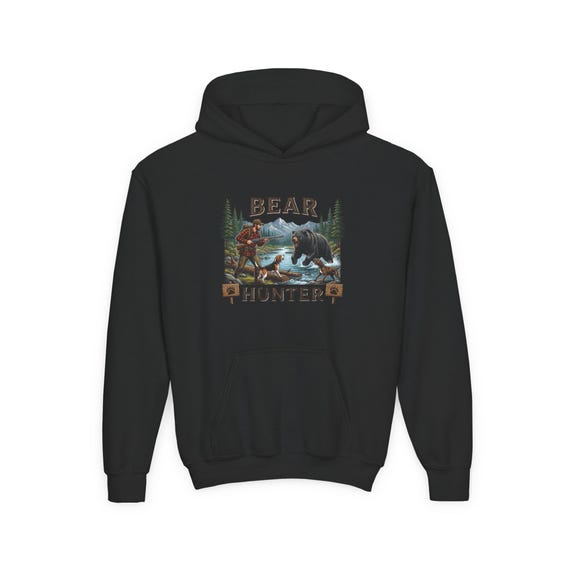 Youth Bear Hunter Hoodie, Kids Hunting Sweatshirt additional view 8
