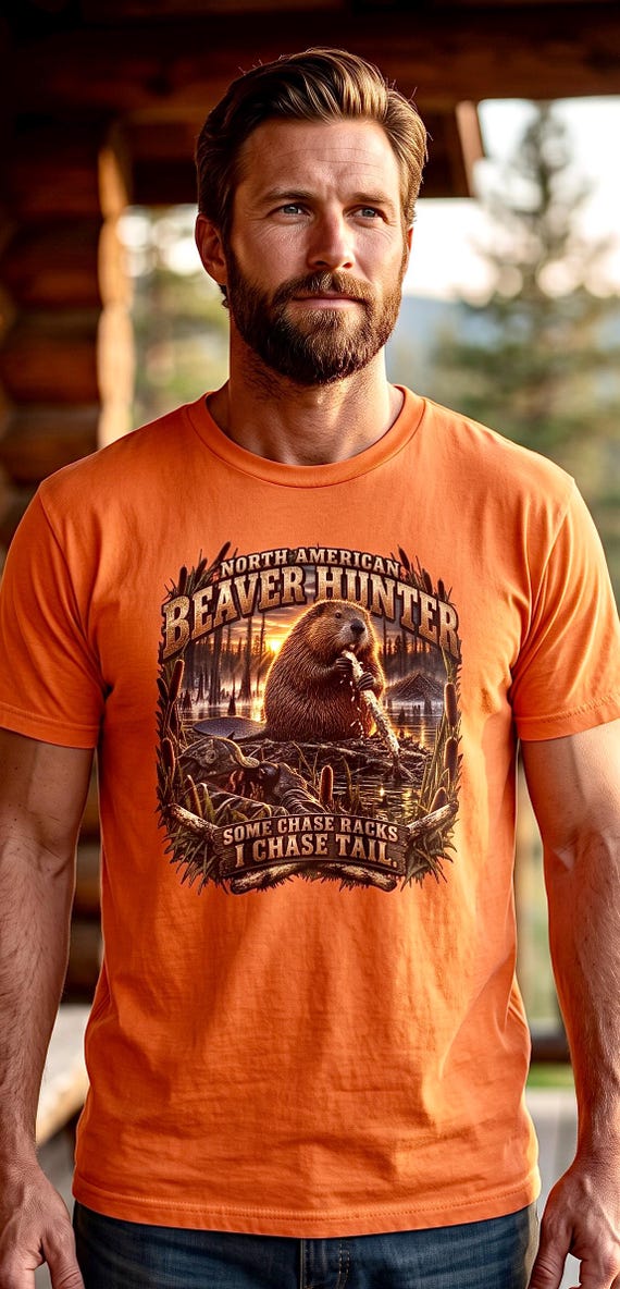 North American Beaver Hunter Tee chase tail funny hunting shirt additional view 7