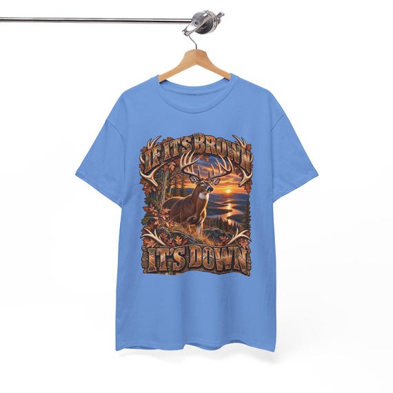 If It's Brown It's Down Whitetail Deer Hunter Tee whitetail buck hunting shirt additional view 10