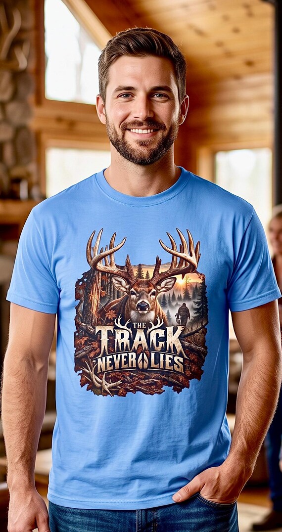 The Track Never Lies Whitetail Buck Hunter Tee blood tracker additional view 5