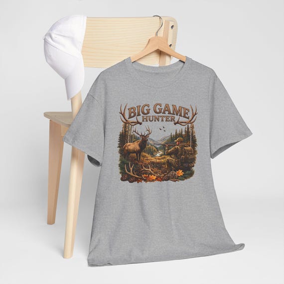 Elk Hunting Shirt, Big Game Hunter Graphic Tee additional view 7