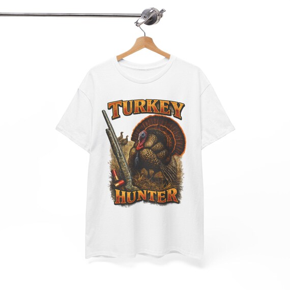 Vintage Wild Turkey Hunter Graphic T-Shirt, 100% Cotton Hunting Tee additional view 9