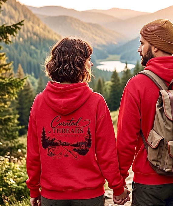 Curated Threads Outdoors Hoodie, Mountain Fishing Hunting Sweatshirt additional view 9