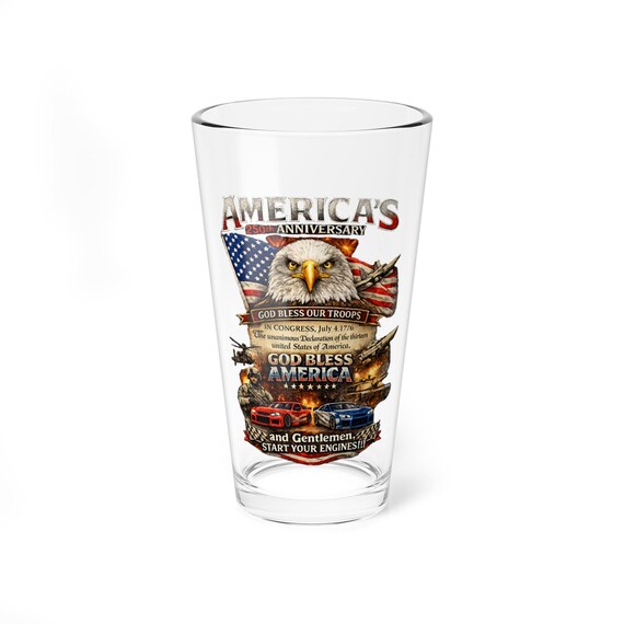 America 250th Anniversary Patriotic Eagle Pint Glass additional view 2