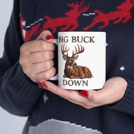 Big Buck Down Mug, Whitetail Deer Hunter Coffee Cup additional view 7