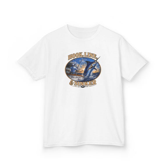 Blue Marlin Hook Line and Sinker Kids Shirt additional view 10