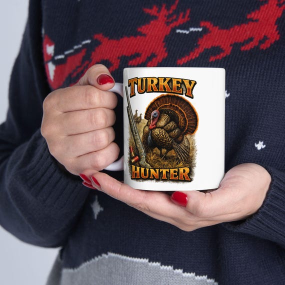 Vintage Wild Turkey Hunter Mug, Wild Turkey Shotgun Coffee Cup additional view 3