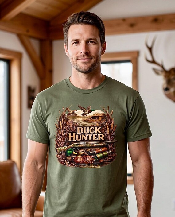 Mallard Duck Hunter Vintage Graphic Tee, Waterfowl Hunting Apparel additional view 3