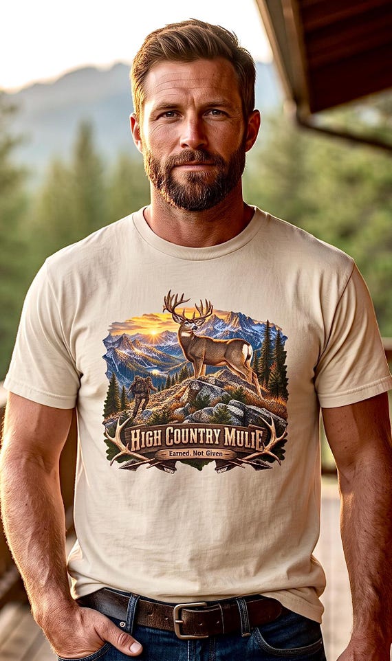 High Country Mulie Tee mule deer hunter backcountry product photo