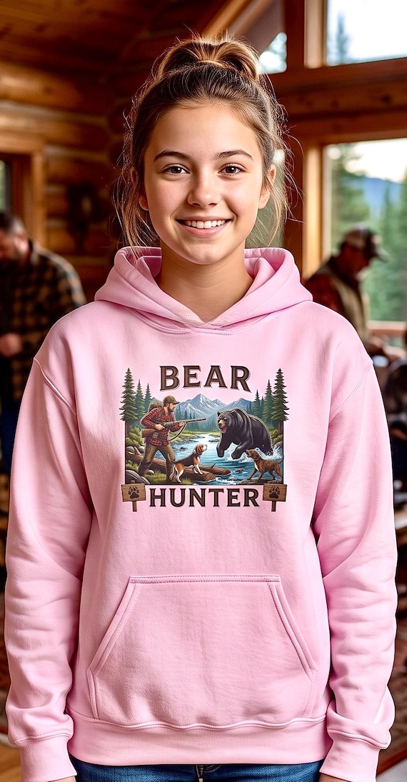 Youth Bear Hunter Hoodie, Kids Hunting Sweatshirt additional view 6