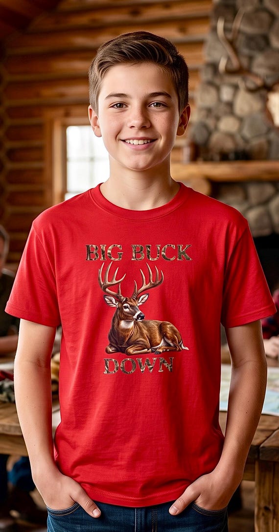 Big Buck Down Youth Shirt additional view 8