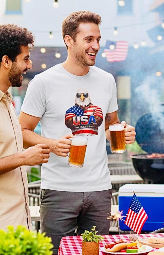 Patriotic Bald Eagle USA 250th Shirt, Est 1776 American Flag Graphic Tee additional view 3