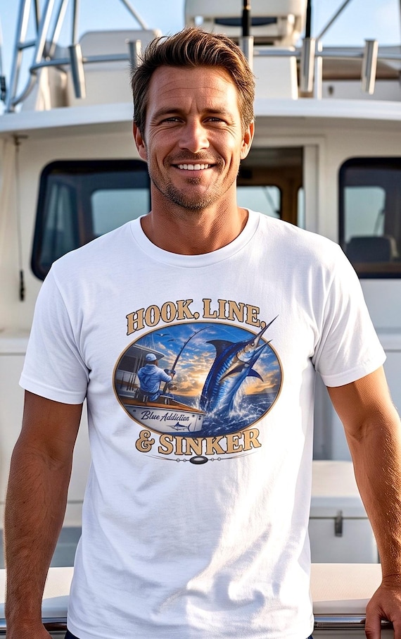 Hook Line and Sinker Blue Marlin Fishing Shirt product photo