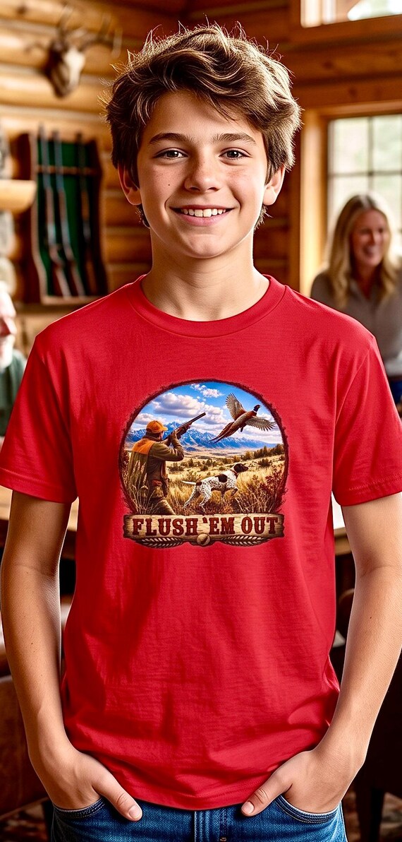 Flush Em Out Kids Shirt pheasant hunting additional view 7