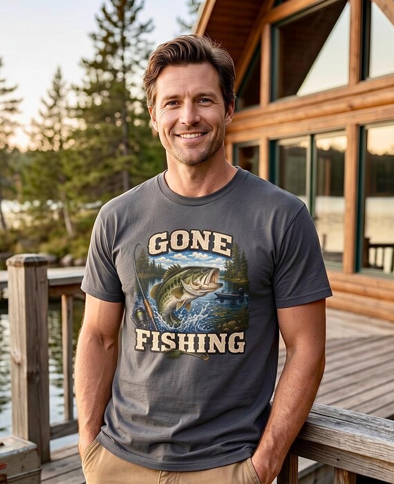 Largemouth Bass Gone Fishing Graphic TShirt additional view 8