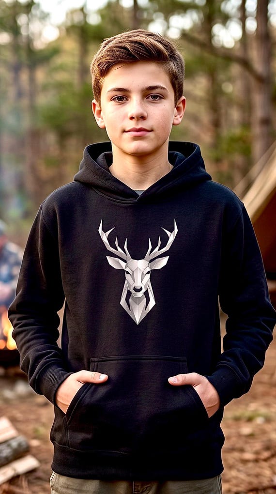Whitetail Deer Youth Hoodie additional view 4