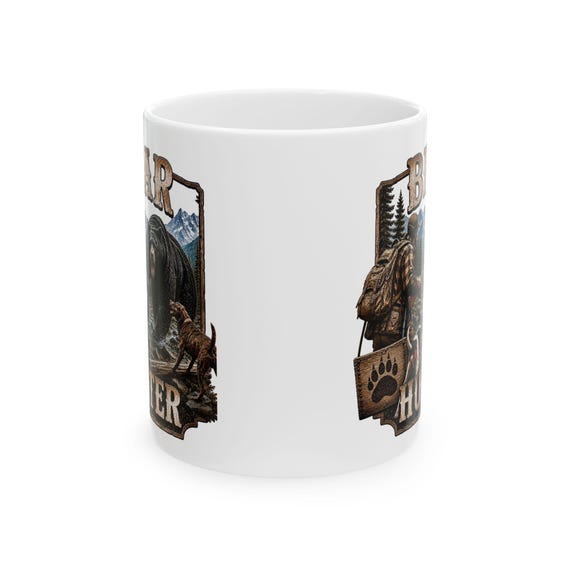 Bear Hunter Mug, Black Bear Hunting Coffee Cup additional view 10