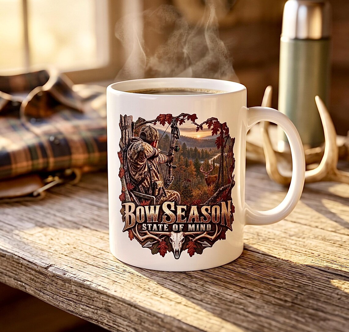 Bow Season State Of Mind Whitetail Buck Mug bow hunter product photo