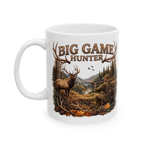 Elk Hunting Mug, Big Game Hunter Coffee Cup additional view 8