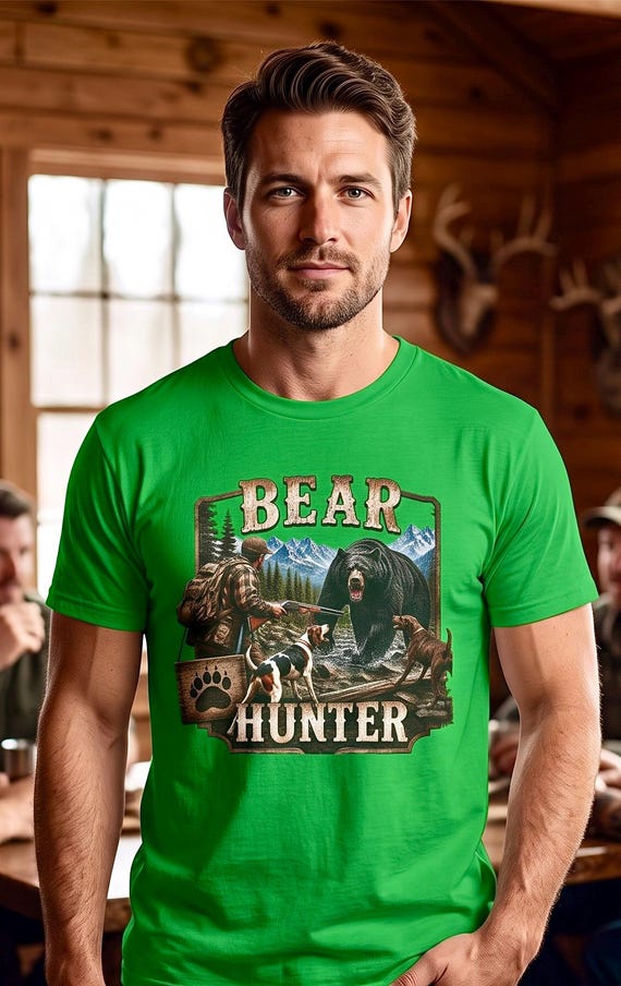 Bear Hunter Shirt, Black Bear Hunting Graphic Tee additional view 9
