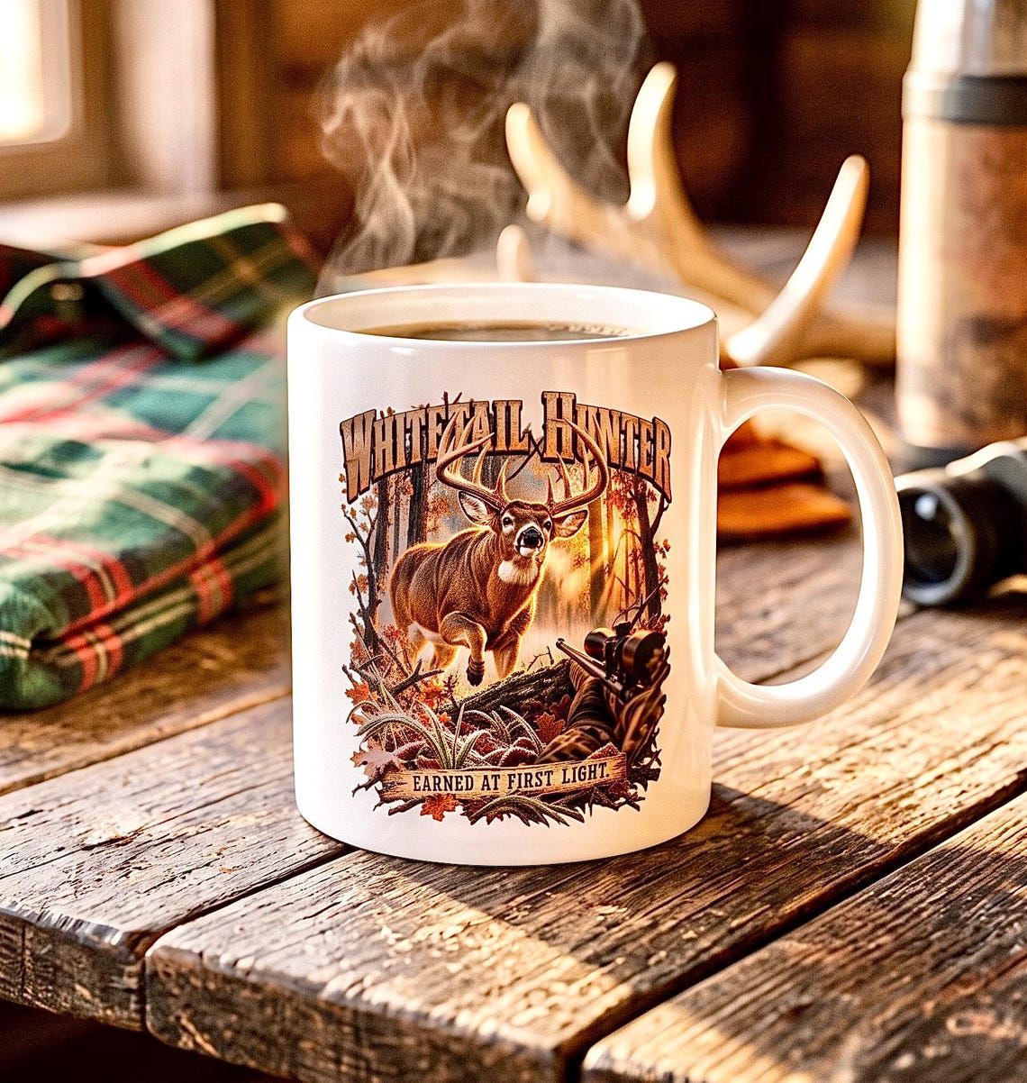 Whitetail Deer Hunter Earned At First Light Mug product photo
