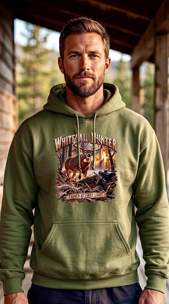 Whitetail Deer Hunter Earned At First Light Hoodie additional view 4