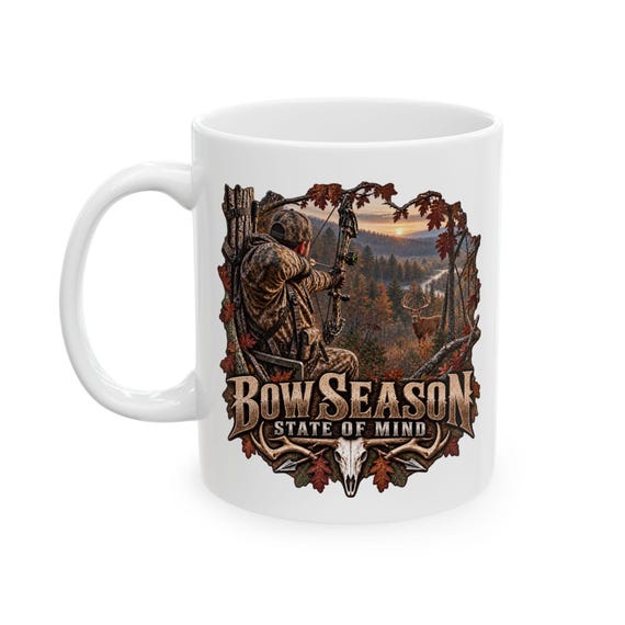 Bow Season State Of Mind Whitetail Buck Mug bow hunter additional view 5