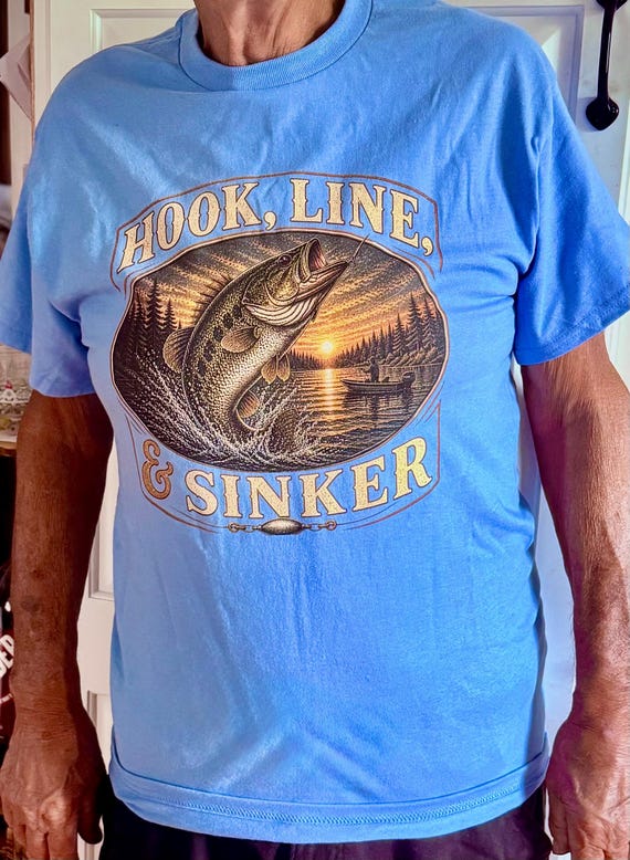 Largemouth Bass Fishing Graphic TShirt, Hook Line and Sinker Shirt additional view 2