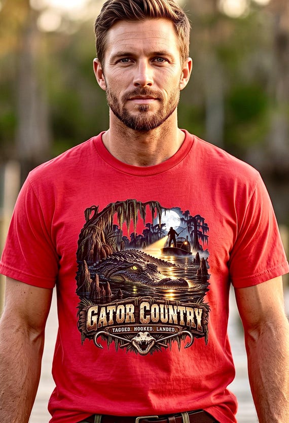 Gator Country Alligator Hunting Tee swamp hunter product photo