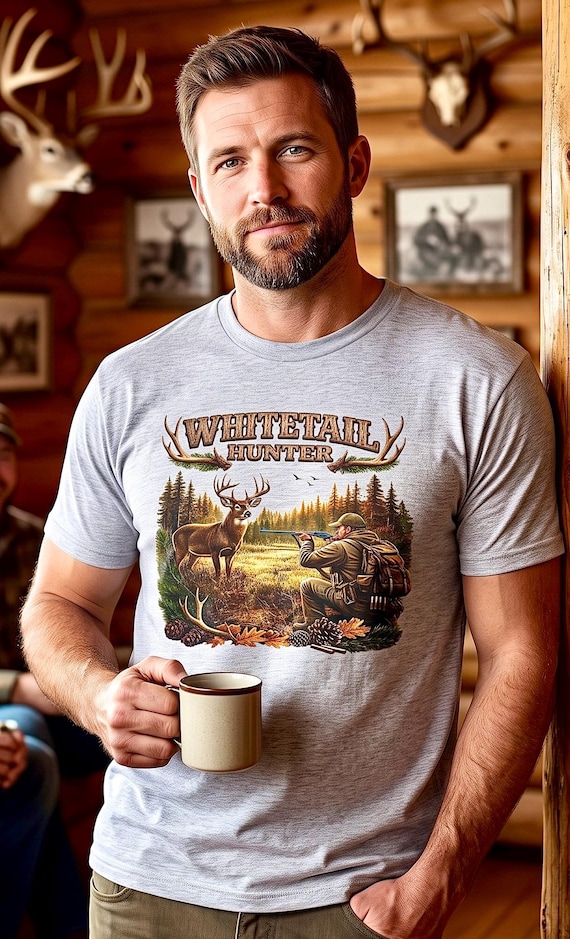 Whitetail Hunter Shirt, Whitetail Deer Hunting Graphic Tee additional view 4