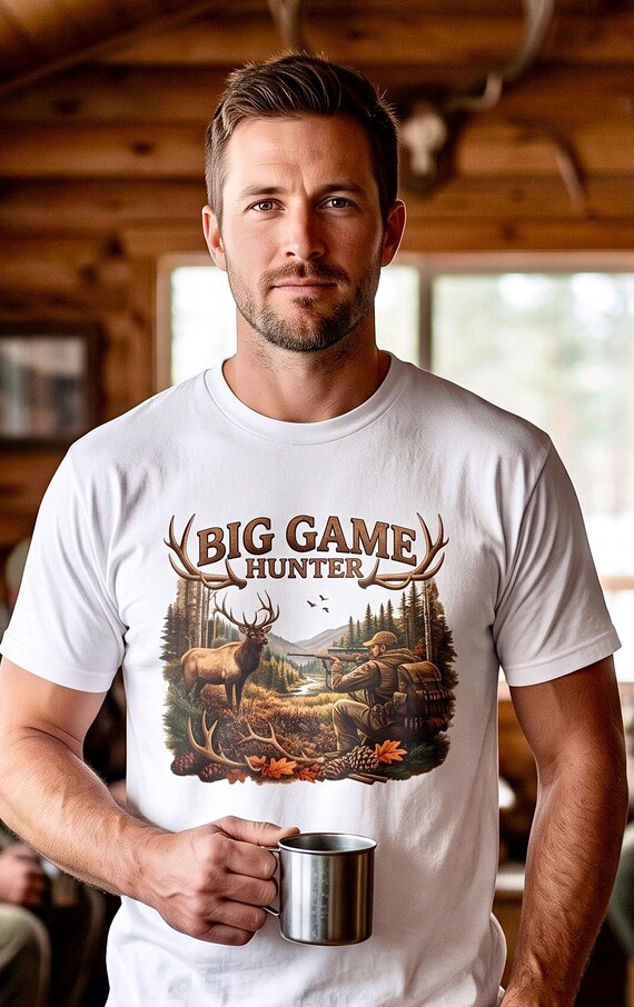 Elk Hunting Shirt, Big Game Hunter Graphic Tee additional view 3