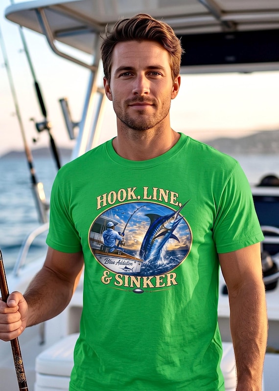 Hook Line and Sinker Blue Marlin Fishing Shirt additional view 5