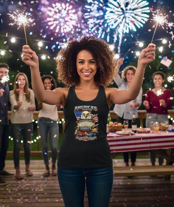 America 250th Anniversary Eagle Tank Top, Patriotic God Bless America Shirt additional view 6