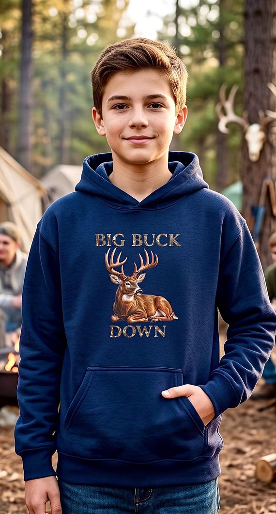 Big Buck Down Youth Hoodie additional view 3