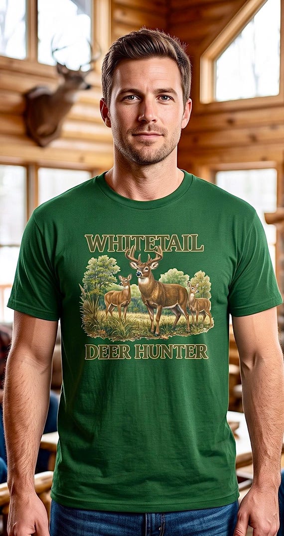 Whitetail Deer Hunter Shirt, Buck Hunting Graphic Tee additional view 8