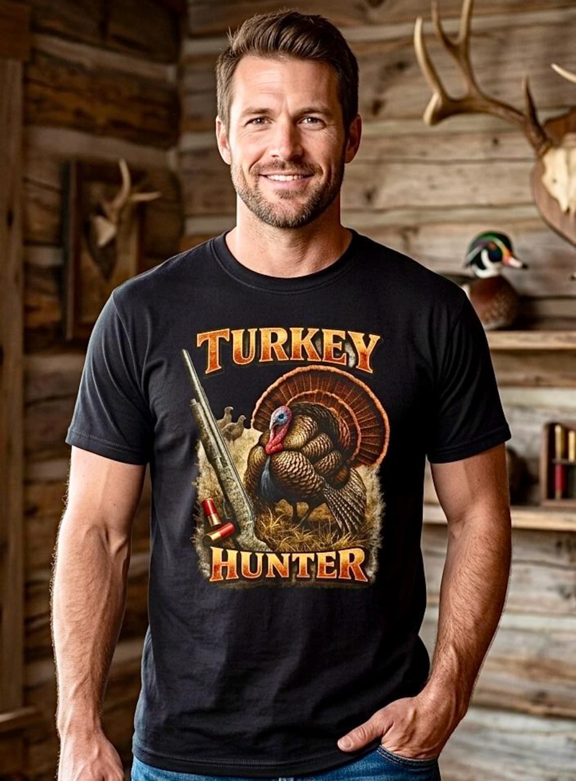 Vintage Wild Turkey Hunter Graphic T-Shirt product photo