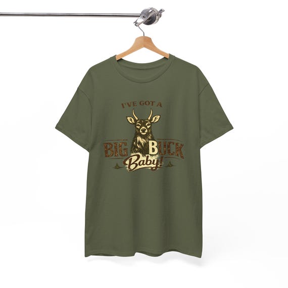 Funny Big Buck Baby Deer Hunting T-Shirt, Whitetail Graphic Tee additional view 3