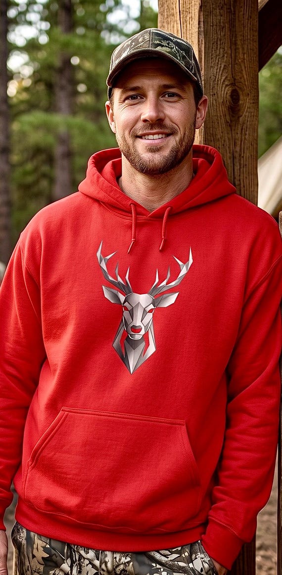 Geometric Whitetail Buck Hoodie additional view 7