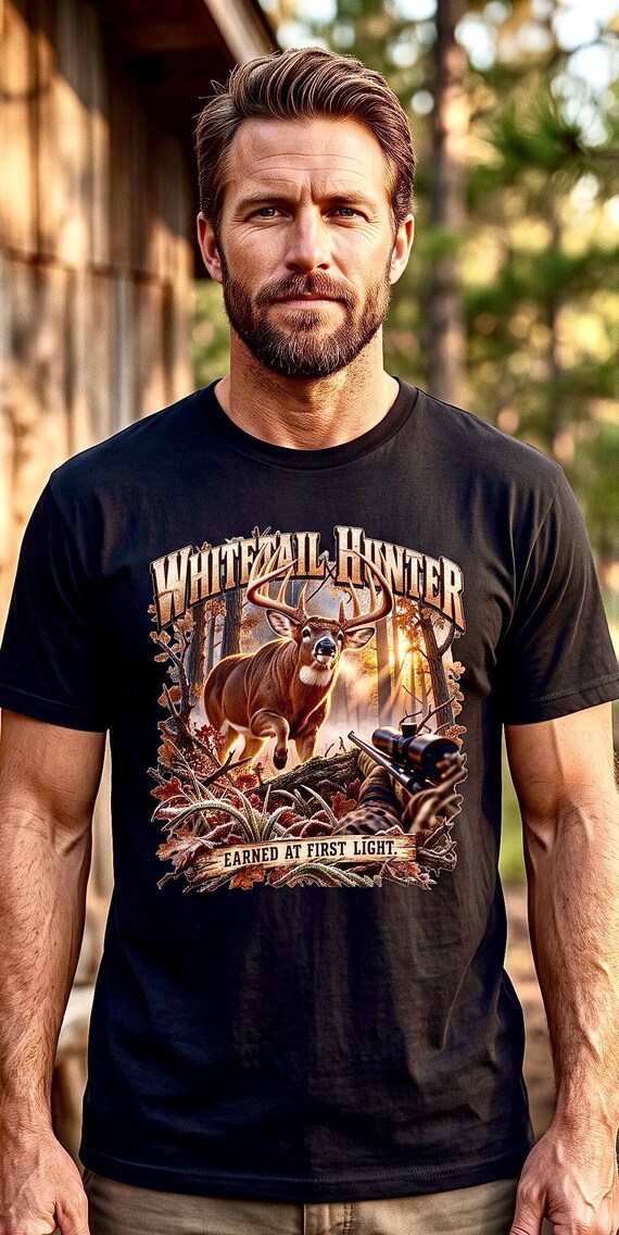 Whitetail Deer Hunter Earned At First Light Tee additional view 2