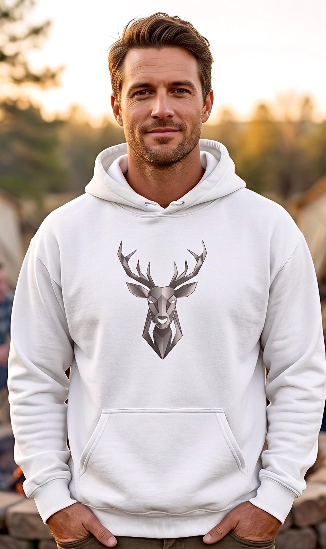 Geometric Whitetail Buck Hoodie product photo