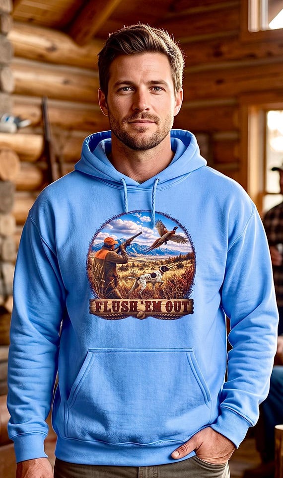 Pheasant Hunting Hoodie, Upland Bird Hunter Sweatshirt additional view 2