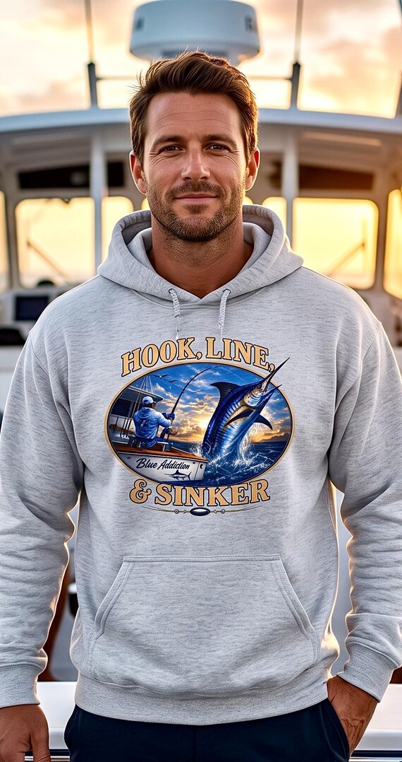 Marlin Fishing Hoodie, Deep Sea Sportfishing Sweatshirt additional view 5
