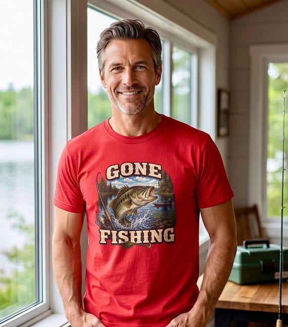 Largemouth Bass Gone Fishing Graphic TShirt additional view 7