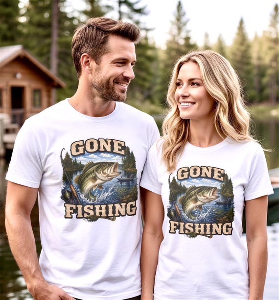 Largemouth Bass Gone Fishing Graphic TShirt product photo
