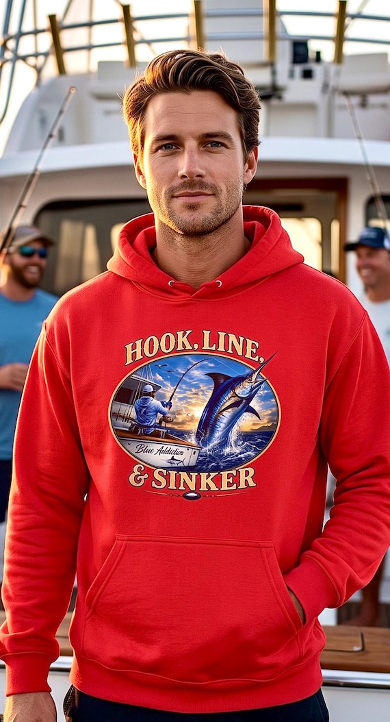 Marlin Fishing Hoodie, Deep Sea Sportfishing Sweatshirt additional view 7